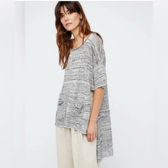 Free People melange black and gray sweater sweater - Picture 7 of 7